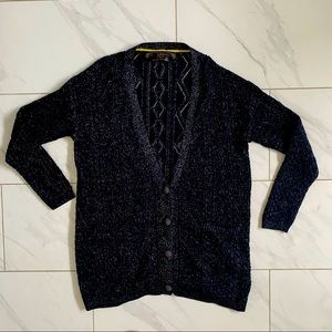 New w/o tag ! Free People oversized metallic knitted cardigan/ sweater